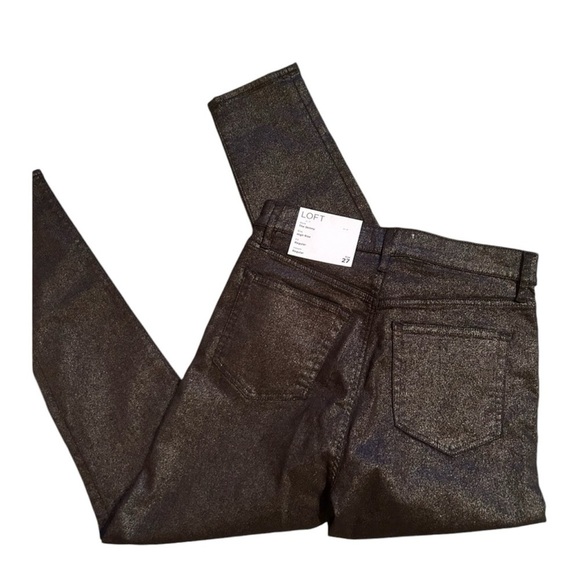 LOFT Shimmer Slim Pocket Skinny Jeans NWT 27 - Picture 2 of 3